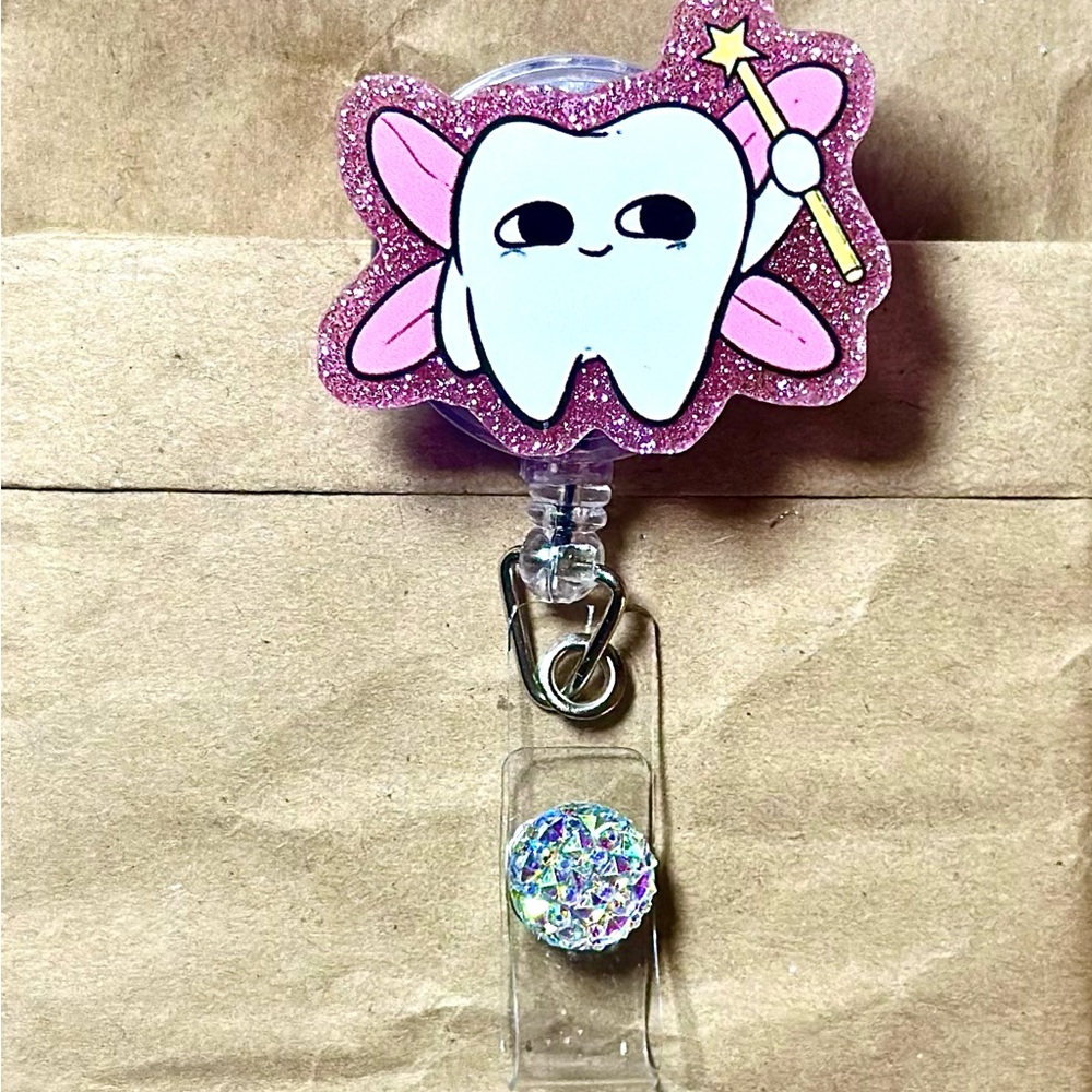 Pink Tooth Fairy Badge Reel